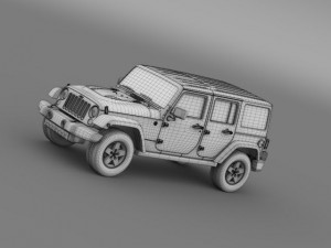 jeep wrangler unlimited x 2015 Modelo 3D