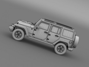 jeep wrangler unlimited x 2015 Modelo 3D