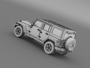 jeep wrangler unlimited x 2015 Modelo 3D