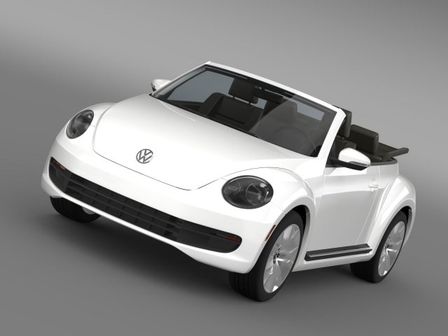 vw beetle tdi cabrio 2014 3D Модель .c4d .max .obj .3ds .fbx .stl .blend