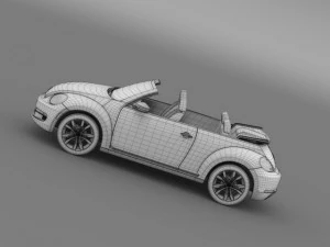 vw beetle tdi cabrio 2014 3D Model