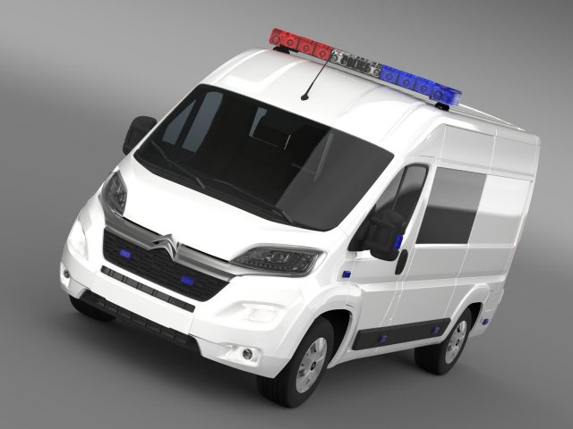citroen relay police 2015 3D Модель .c4d .max .obj .3ds .fbx .stl .blend 
