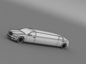 chrysler 300c 2013 limousine 3D 模型