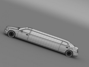 chrysler 300c 2013 limousine 3D 模型