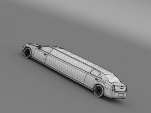 chrysler 300c 2013 limousine 3D 模型
