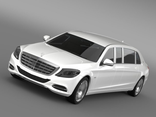 mercedes maybach pullman 2016 3D Модель .c4d .max .obj .3ds .fbx .stl .blend 