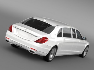 mercedes maybach pullman 2016 3D Модель