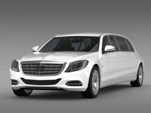 mercedes maybach pullman 2016 3D Модель