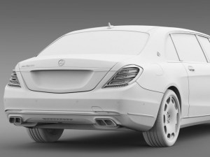 mercedes maybach pullman 2016 3D Модель
