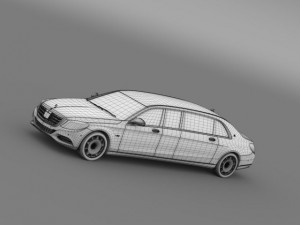 mercedes maybach pullman 2016 3D Модель