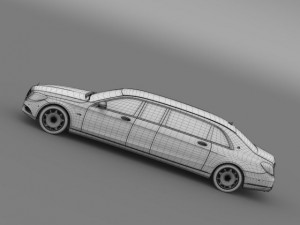 mercedes maybach pullman 2016 3D Модель