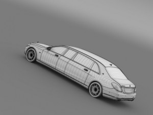 mercedes maybach pullman 2016 3D Модель