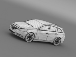 opel insignia opc line sports tourer 2013 3D Model