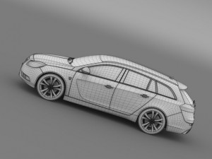 opel insignia opc line sports tourer 2013 3D Model