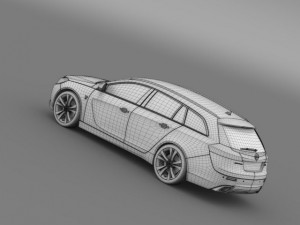 opel insignia opc line sports tourer 2013 3D Model