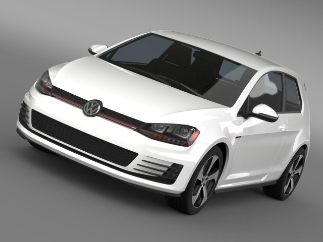 vw golf gti 3door 2015 3D मॉडल .c4d .max .obj .3ds .fbx .stl .blend 