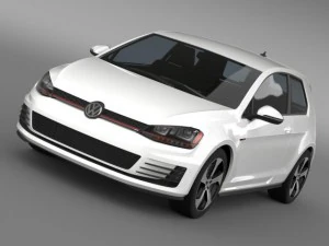 vw golf gti 3door 2015 3D Model