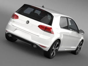 vw golf gti 3door 2015 3D Model