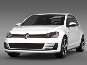 vw golf gti 3door 2015 3D मॉडल