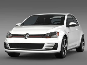 vw golf gti 3door 2015 3D Model