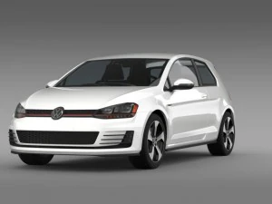 vw golf gti 3door 2015 3D Model