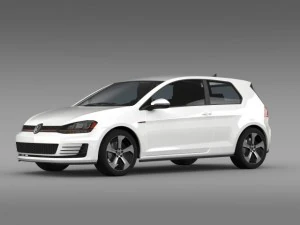 vw golf gti 3door 2015 3D Model