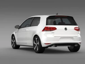 vw golf gti 3door 2015 3D Model