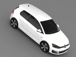 vw golf gti 3door 2015 3D Model