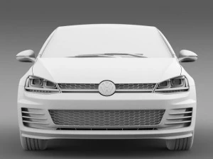vw golf gti 3door 2015 3D Model