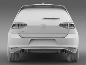 vw golf gti 3door 2015 3D Model