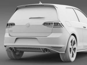 vw golf gti 3door 2015 3D Model