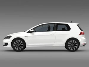 vw golf tdi bluemotion 3 door 2015 3D Model