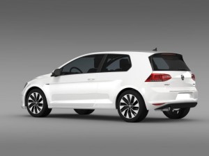 vw golf tdi bluemotion 3 door 2015 3D Модель