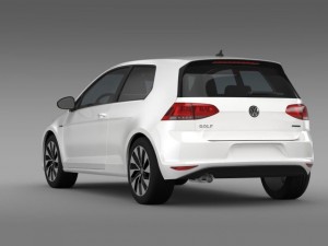 vw golf tdi bluemotion 3 door 2015 3D Модель