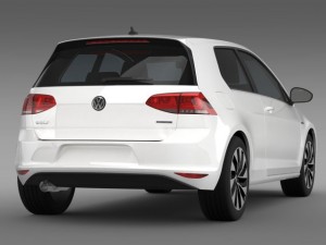 vw golf tdi bluemotion 3 door 2015 3D Модель