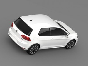 vw golf tdi bluemotion 3 door 2015 3D Модель