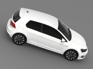 vw golf tdi bluemotion 3 door 2015 3D Модель