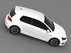 vw golf tdi bluemotion 3 door 2015 3D Model