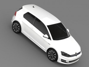 vw golf tdi bluemotion 3 door 2015 3D Модель