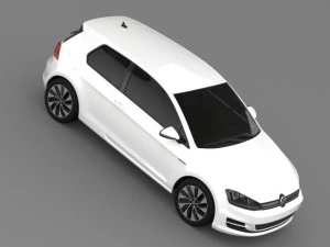 vw golf tdi bluemotion 3 door 2015 3D Model