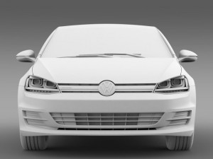 vw golf tdi bluemotion 3 door 2015 3D Модель