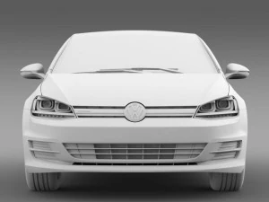 vw golf tdi bluemotion 3 door 2015 3D Model