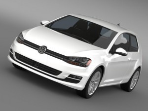 vw golf tsi bluemotion 3door 2015 Model 3D