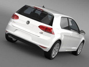 vw golf tsi bluemotion 3door 2015 Modèle 3D