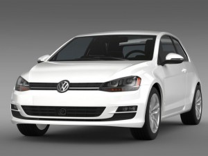 vw golf tsi bluemotion 3door 2015 Modèle 3D