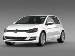 vw golf tsi bluemotion 3door 2015 Modèle 3D