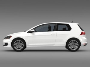 vw golf tsi bluemotion 3door 2015 Modèle 3D