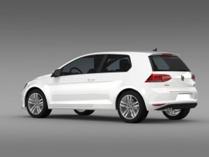 vw golf tsi bluemotion 3door 2015 Modèle 3D