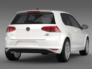 vw golf tsi bluemotion 3door 2015 Modèle 3D
