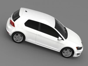vw golf tsi bluemotion 3door 2015 3D Model